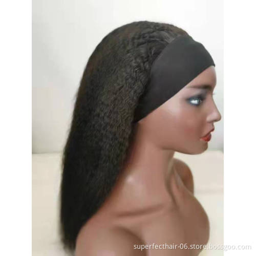 Dropship Unprocessed Brazilian Hair Cuticle Aligned Headband Wig Kinky Straight Virgin Human Natural Hair Wigs